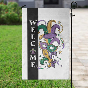 Mardi Gras Welcome Garden Flag Jester Mask Fleur de Lis Carnival Outdoor Holiday Decorration TS02 Print Your Wear