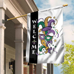 Mardi Gras Welcome Garden Flag Jester Mask Fleur de Lis Carnival Outdoor Holiday Decorration TS02 Print Your Wear