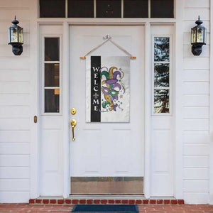 Mardi Gras Welcome Garden Flag Jester Mask Fleur de Lis Carnival Outdoor Holiday Decorration TS02 Print Your Wear