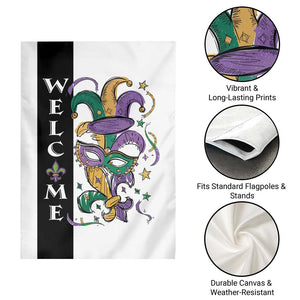 Mardi Gras Welcome Garden Flag Jester Mask Fleur de Lis Carnival Outdoor Holiday Decorration TS02 Print Your Wear