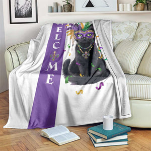 Black Cat Mardi Gras Welcome Throw Blanket New Orleans Carnival Yard Decoration TS02 Print Your Wear