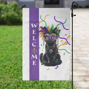 Black Cat Mardi Gras Welcome Garden Flag New Orleans Carnival Yard Decoration TS02 Print Your Wear