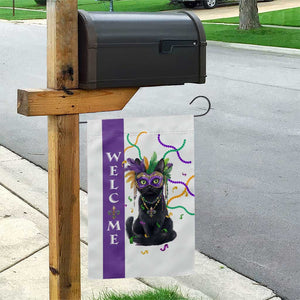Black Cat Mardi Gras Welcome Garden Flag New Orleans Carnival Yard Decoration TS02 Print Your Wear