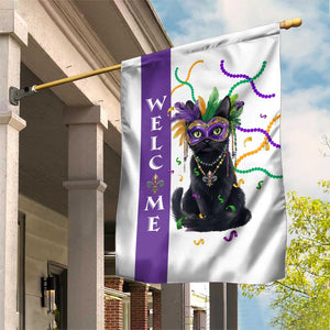 Black Cat Mardi Gras Welcome Garden Flag New Orleans Carnival Yard Decoration TS02 Print Your Wear