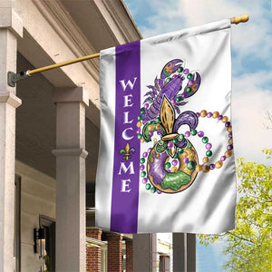 Crawfish & Beads Mardi Gras Welcome Garden Flag Louisiana Party Outdoor Banner TS02 Print Your Wear