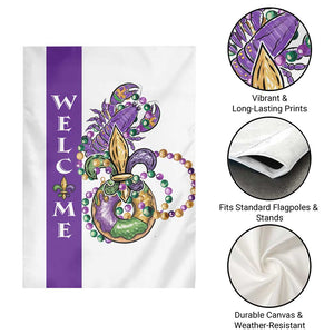 Crawfish & Beads Mardi Gras Welcome Garden Flag Louisiana Party Outdoor Banner TS02 Print Your Wear