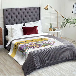 Gold Fleur De Lis Mardi Gras Welcome Throw Blanket Festive Garden Yard Decor TS02 Print Your Wear