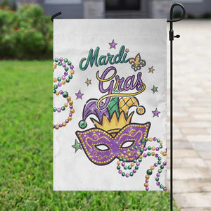 Mardi Gras Jester & Mask Welcome Garden Flag Fat Tuesday Yard Decor TS02 Print Your Wear