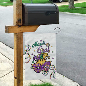 Mardi Gras Jester & Mask Welcome Garden Flag Fat Tuesday Yard Decor TS02 Print Your Wear