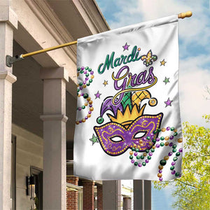 Mardi Gras Jester & Mask Welcome Garden Flag Fat Tuesday Yard Decor TS02 Print Your Wear