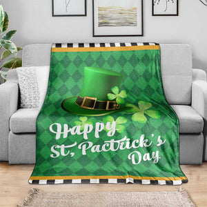 Green Leprechaun Hat Throw Blanket St. Patricks Day Outdoor Decor TS02 Print Your Wear