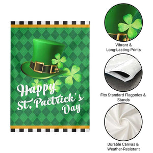 Green Leprechaun Hat Garden Flag St. Patricks Day Outdoor Decor TS02 Print Your Wear