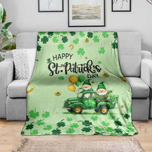 Happy St Patrick's Day Gnomes Welcome Throw Blanket Lucky Shamrock Gnomies Patio Decor TS02 Print Your Wear