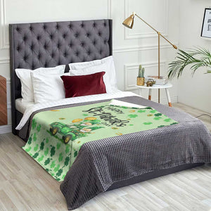 Happy St Patrick's Day Gnomes Welcome Throw Blanket Lucky Shamrock Gnomies Patio Decor TS02 Print Your Wear
