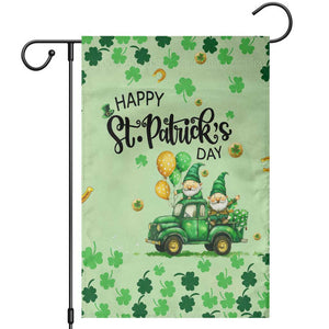 Happy St Patrick's Day Gnomes Welcome Garden Flag Lucky Shamrock Gnomies Patio Decor TS02 Green Print Your Wear