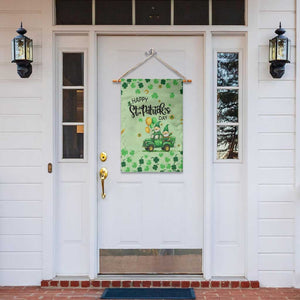Happy St Patrick's Day Gnomes Welcome Garden Flag Lucky Shamrock Gnomies Patio Decor TS02 Print Your Wear