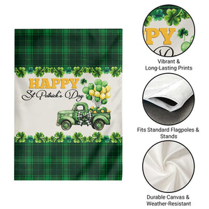 Happy St Patrick's Day Lucky Shamrocks Truck Garden Flag Welcome Green Buffalo Plaid Yard Patio Decor TS02 Print Your Wear