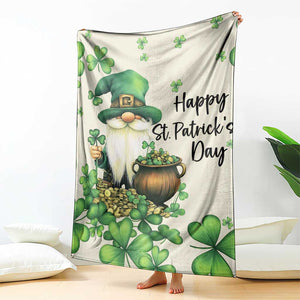 St. Patricks Day Gnome Throw Blanket Lucky Clover Decor TS02 Print Your Wear