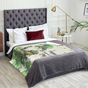 St. Patricks Day Gnome Throw Blanket Lucky Clover Decor TS02 Print Your Wear