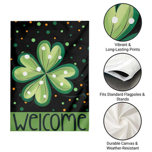 Green Dot Shamrock Welcome Garden Flag Lucky Clover St. Patrick's Day Outdoor Decor TS02 Print Your Wear