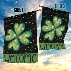 Green Dot Shamrock Welcome Garden Flag Lucky Clover St. Patrick's Day Outdoor Decor TS02 Print Your Wear