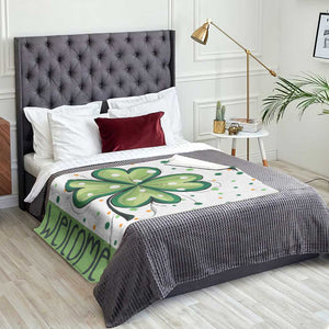 Lucky Shamrock Welcome Throw Blanket Green Dot Clover St. Patrick's Day Outdoor Decor TS02 Print Your Wear