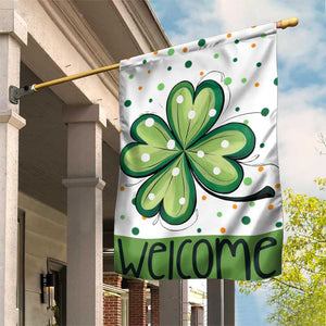 Lucky Shamrock Welcome Garden Flag Green Dot Clover St. Patrick's Day Outdoor Decor TS02 Print Your Wear