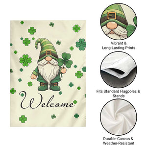St. Patricks Day Gnome Welcome Garden Flag Lucky Irish Shamrocks TS02 Print Your Wear