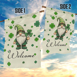 St. Patricks Day Gnome Welcome Garden Flag Lucky Irish Shamrocks TS02 Print Your Wear