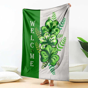 Lucky Shamrocks Welcome Throw Blanket Green Buffalo Plaid Holiday Yard Decor TS02 Print Your Wear