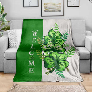 Lucky Shamrocks Welcome Throw Blanket Green Buffalo Plaid Holiday Yard Decor TS02 Print Your Wear