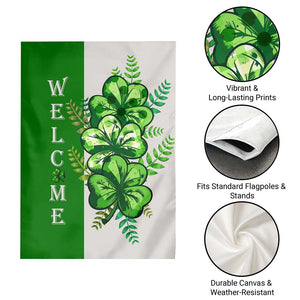 Lucky Shamrocks Welcome Garden Flag Green Buffalo Plaid Holiday Yard Decor TS02 Print Your Wear