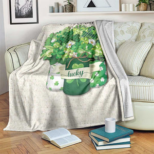 Lucky Irish Shamrocks Mason Jar Throw Blanket Clovers St. Patricks Day Welcome Yard Decor TS02 Print Your Wear