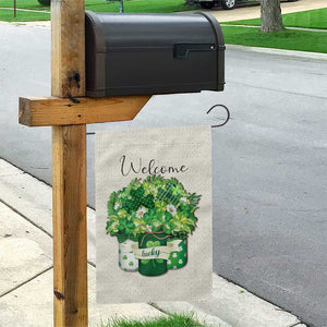 Lucky Irish Shamrocks Mason Jar Garden Flag Clovers St. Patricks Day Welcome Yard Decor TS02 Print Your Wear