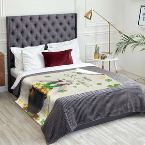 Happy St. Patricks Day Throw Blanket Lucky Leprechaun with Gold & Rainbow Yard Decor TS02 Print Your Wear