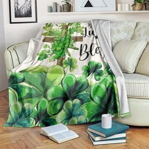 Christian St. Patricks Day Throw Blanket Not Lucky Just Blessed Shamrocks & Cross TS02 Print Your Wear