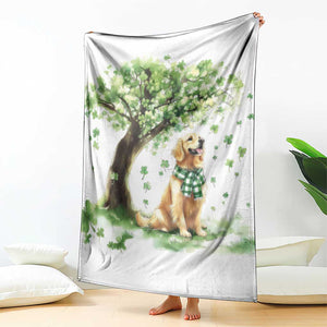 St. Patrick's Day Golden Retriever Welcome Throw Blanket Lucky Shamrocks Dog Lover TS02 Print Your Wear