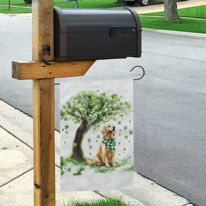 St. Patrick's Day Golden Retriever Welcome Garden Flag Lucky Shamrocks Dog Lover TS02 Print Your Wear