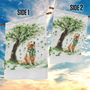 St. Patrick's Day Golden Retriever Welcome Garden Flag Lucky Shamrocks Dog Lover TS02 Print Your Wear