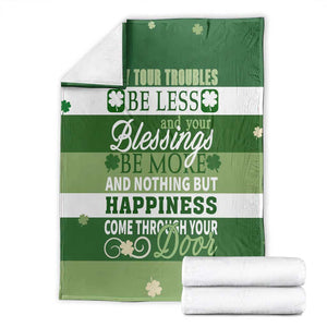 St. Patricks Day Blessings Throw Blanket Irish Shamrock Luck And Happiness Wishes Yard Decor TS02 Green Print Your Wear