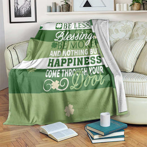 St. Patricks Day Blessings Throw Blanket Irish Shamrock Luck And Happiness Wishes Yard Decor TS02 Print Your Wear