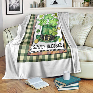 St Patricks Day Simply Blessed Throw Blanket Lucky Shamrock Leprechaun Green Buffalo Plaid TS02 Print Your Wear