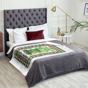 St Patricks Day Simply Blessed Throw Blanket Lucky Shamrock Leprechaun Green Buffalo Plaid TS02 Print Your Wear