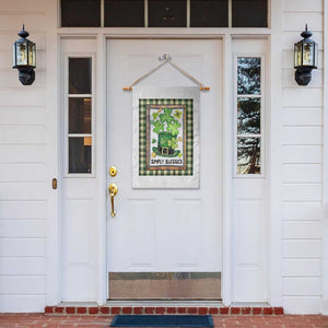 St Patricks Day Simply Blessed Garden Flag Lucky Shamrock Leprechaun Green Buffalo Plaid TS02 Print Your Wear