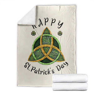 Celtic Knot Trinity Throw Blanket Happy St Patricks Day Lucky Shamrocks TS02 Sand Print Your Wear