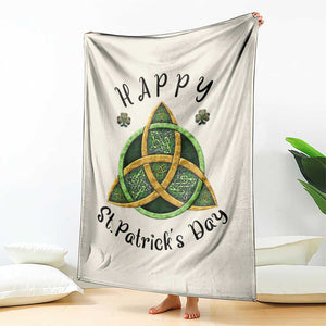 Celtic Knot Trinity Throw Blanket Happy St Patricks Day Lucky Shamrocks TS02 Print Your Wear