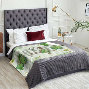 Religious St. Patricks Day Throw Blanket With God All Things Are Possible Christian Bible Verse & Shamrocks TS02 Print Your Wear