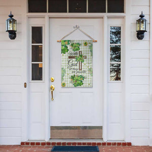 Religious St. Patricks Day Garden Flag With God All Things Are Possible Christian Bible Verse & Shamrocks TS02 Print Your Wear