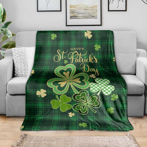 Green Buffalo Plaid Shamrock Throw Blanket Happy St. Patrick's Day Irish Home Yard Decoration TS02 Print Your Wear