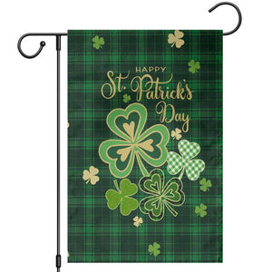 Green Buffalo Plaid Shamrock Garden Flag Happy St. Patrick's Day Irish Home Yard Decoration TS02 Green Plaid Print Your Wear